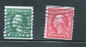 Scott # 412  &  413  used  coil   single