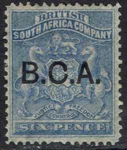 BRITISH CENTRAL AFRICA 1891 ARMS 6D ULTRAMARINE