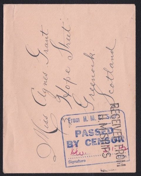 CANADA WW2 cover to Scotland with Canadian naval censor etc................B5113