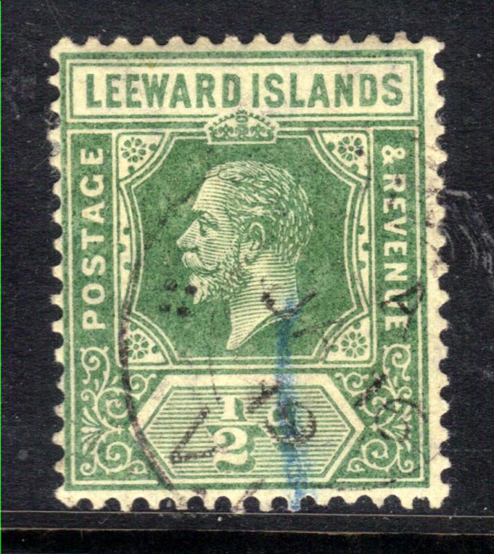 Leeward Islands 1912 - 22 KGV  1/2d Yellow Green SG 47 ( L426 )