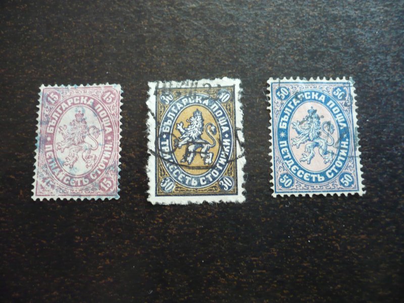 Stamps - Bulgaria - Scott# 15,17,18 - Used Part Set of 3 Stamps