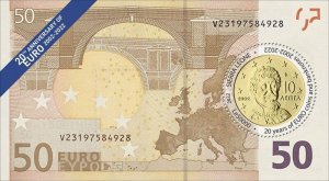 Sierra Leone - 2022 Euro Currency Anniv. - Stamp Souvenir Sheet - SRL220171b3
