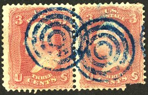 U.S. #65 USED PAIR CREASES THIN