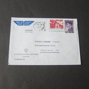 Vietnam 1956 cover to India OurStock#42787