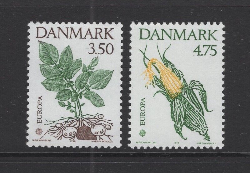 Denmark #959-60  (1992 Europa New World set) VFMNH CV $6.50 