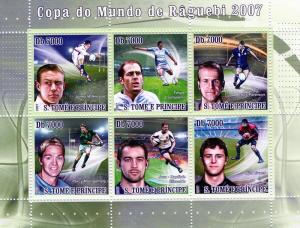 Sao Tome & Principe Rugby World Cup 2007 Sheet Perforated mnh.vf