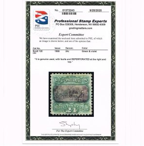 GENUINE SCOTT #120 F-VF USED 1869 PSE CERT NBNC PRINTING CLEAR G-GRILL #17709