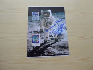 New Apollo 11 Buzz Aldrin Jr. Photograph  8 x 11 USA and UMM-AL-Qiwain Stamps