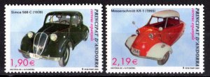 Andorra 2004 AUTOMOBILE SIMCA & MESSERSCHMITT set 2v Perforated MInt (NH)