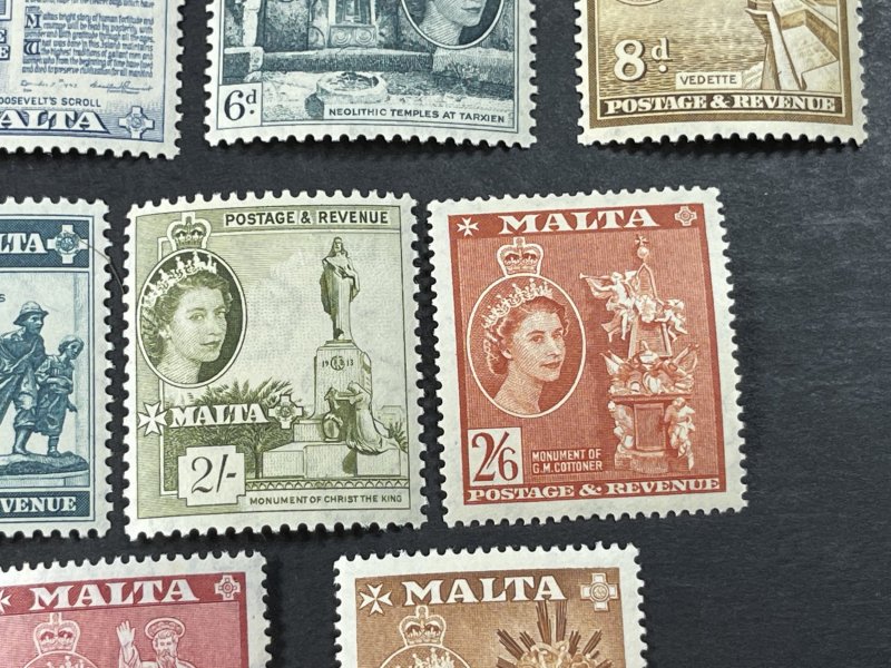 MALTA # 246-62---MINT NEVER/HINGED---COMPLETE SET---1956-57