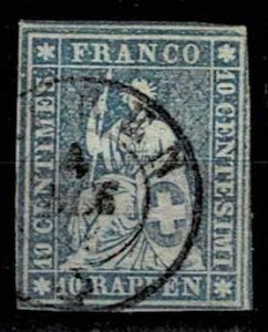 Switzerland 1855, Mi.#14 IIAb used Sitting Helvetia, examined