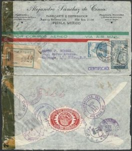 MEXICO 1943 Airmail censor cover to USA....................................50502