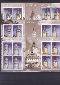 Romania 2014 STAMPS Towers of time clocks architecture MNH SHEETS POST