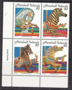 MARSHALL ISLANDS^^#802  MNH  BLOCK   ( Carousel HORSES) @ xla1922mars22