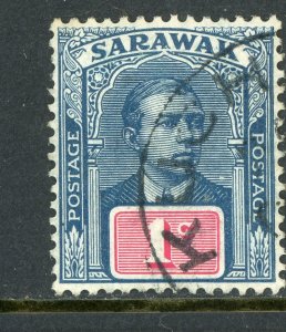 Sarawak 1918 Sir Charles Brooke 1¢ Slate Blue Unwmk Sc #50 VFU F239 ⭐⭐⭐