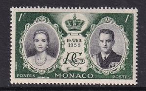 Monaco   #366     MH   1956   Royal wedding  1fr