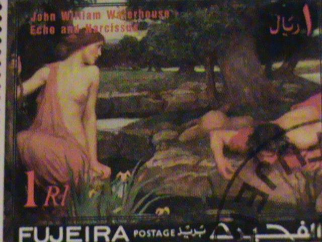 FUJEIRA NUDE ART PAINTING STAMP BLOCK SHEET