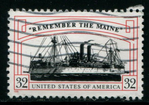 3192 US 32c Remember the Maine, used