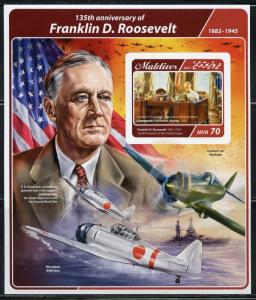 MALDIVES  2017  135th BIRTH ANNIVERSARY OF FRANKLIN D. ROOSEVELT IMPERF S/S  NH