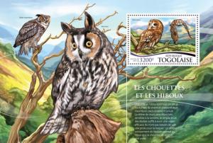 TOGO 2015 SHEET OWLS BIRDS tg15322b