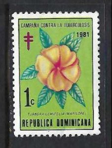 DOMINICAN REPUBLIC RA90 VFU FLOWER 192A-9