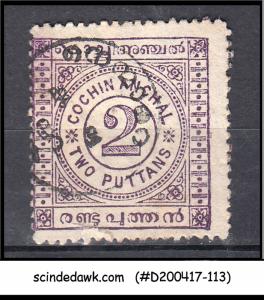 COCHIN - 1902-03 2 put SG#19 deep voilet - 1V - USED