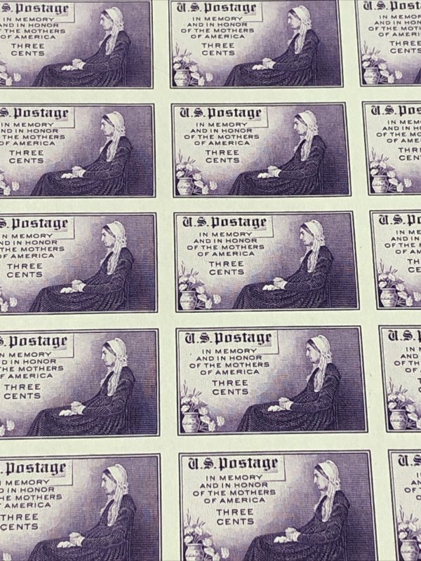 US 754 Whistler’s Mother Imperf Sheet Of 50 Mint No Gum As Issued - SUPERB.