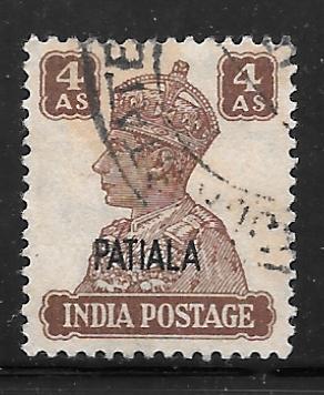 India Patiala 111: 4a George VI, used, VF