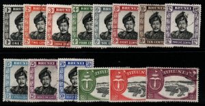 BRUNEI SG100/13 1952-8 DEFINITIVE SET FINE USED