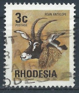 Rhodesia 1974 - 3c Antelope (Roan) - SG491 used