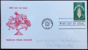U.S. Used Stamp Scott #1232 5c Food for Peace First Day Cover