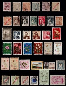Macao Stamp Lot / 37 Unique Postage Stamps / Cancelled and Mint Hinged