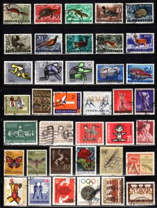 Yugoslavia ~ Lot of 112 Different Used Stamps ~ MX, Mostly 1960-70's