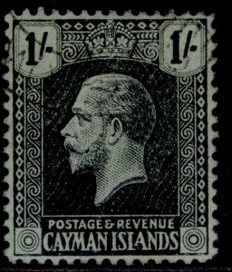 CAYMAN ISLANDS GV SG63, 1s black/green, FINE USED. Cat £10.