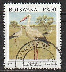 1997 Botswana - Sc 635 - used VF - 1 singles - White Stork
