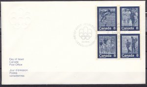 Canada, Scott cat. 632a. Montreal Olympics, Keep Fit issue. First day cover. ^