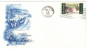 US 1384a (Me-4) 6c Christmas pre-cxl on FDC Artcraft Cachet Unadd ECV $500.00