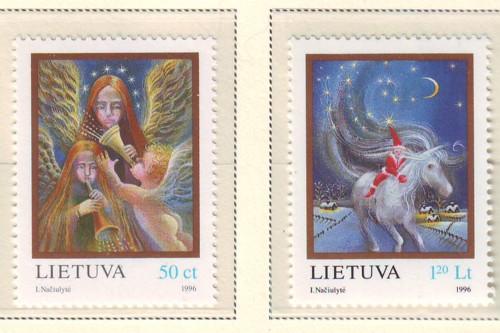 Lithuania Sc 558-9 1996 Christmas stamp set mint NH