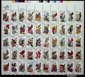 BOBPLATES #1953-2002 State Birds Full Sheet F-VF MNH ~ See Details for #s/Pos