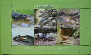 DJIBOUTI SHEET CINDERELLA REPTILS CROCODILES