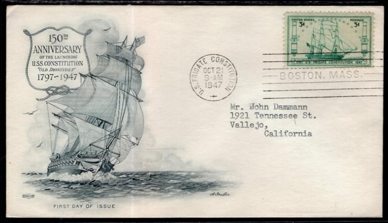 US 951 Frigate Constitution Artmaster Typed FDC