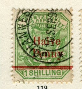 SOUTH AFRICA; TRANSVAAL 1893 classic QV surcharged HALVE PENNY , Postmark