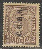 Germany-Upper Silesia O50, 5M VERT. OVPT. READING UP. MINT, NH. VF. (332)