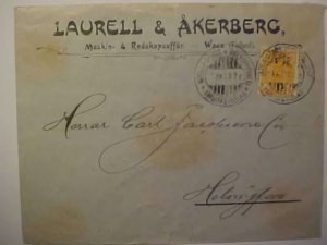 FINLAND 1899 ALL OVER BACK AD NIKOLAISTADS TRILINGUAL CANCEL BACKSTAMPED HELSINK