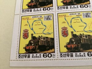 Korea Trains Juvalux 88 mint never hinged stamp sheet R48901