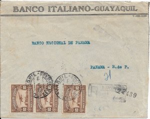 Guayaquil, Ecuador to Panama National Bank, Panama 1929 Registered (48892)