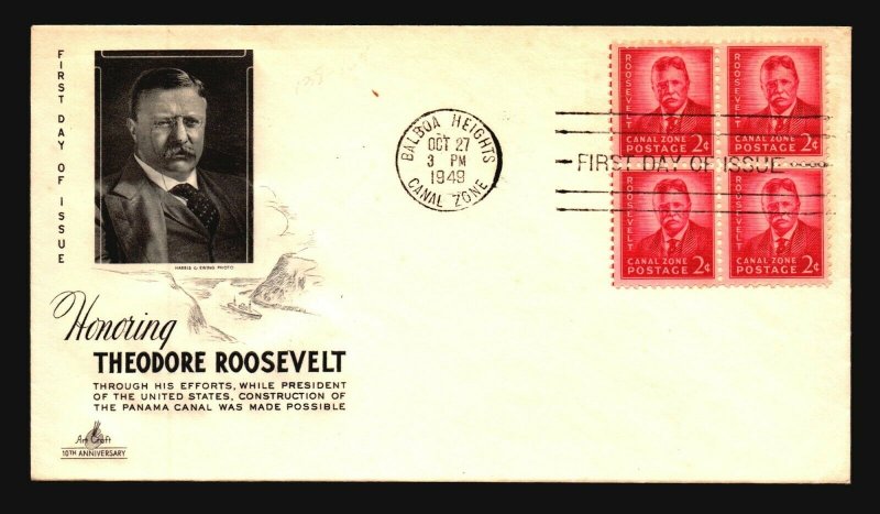 Canal Zone SC# 137 FDC / Block of 4 / Artcraft - L1588