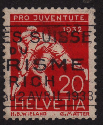 Switzerland B63 Wrestling 1932