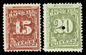 Scott 1T11, 1T12 1881 Telegraph Issues Unused, Used F-VF