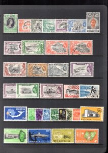 Nigeria 1953-1986 Selection 96 Stamps Used or Mint With Better